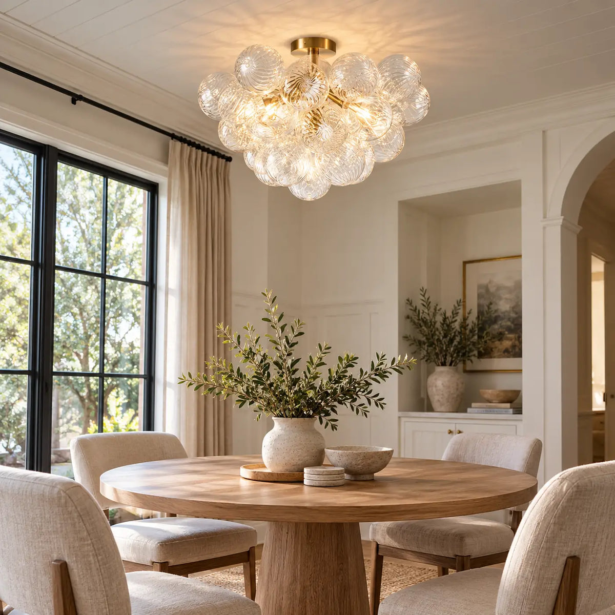 Alya Flush Mount Bubble Chandelier Modern Chandelier