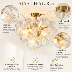 Alya Flush Mount Bubble Chandelier Modern Chandelier