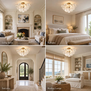 Alya Flush Mount Bubble Chandelier Modern Chandelier