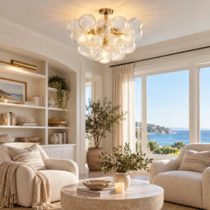 Alya Flush Mount Bubble Chandelier Modern Chandelier