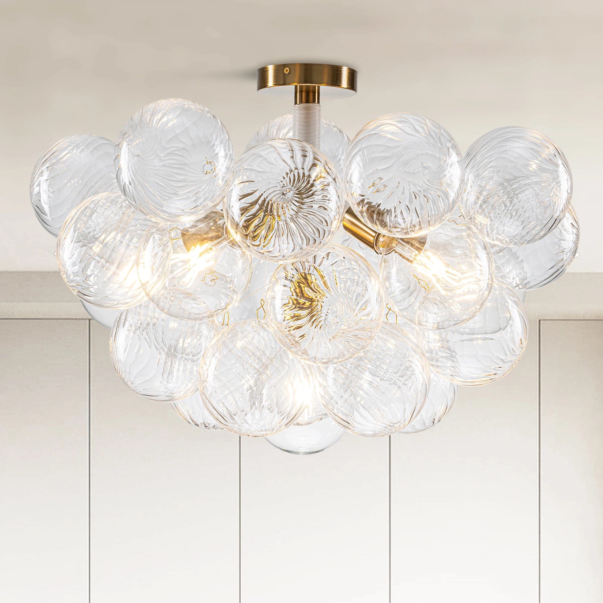Alya Flush Mount Bubble Chandelier | Modern Chandelier