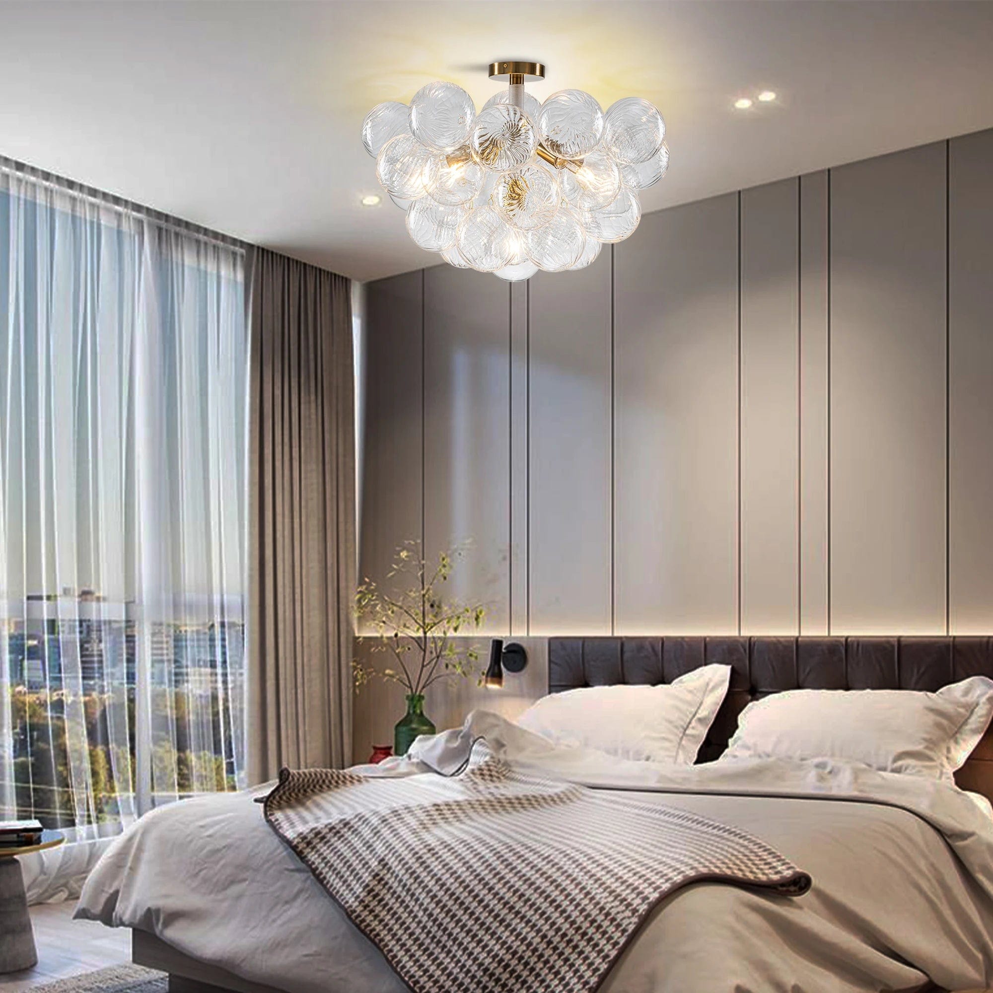 Alya Flush Mount Bubble Chandelier | Modern Chandelier