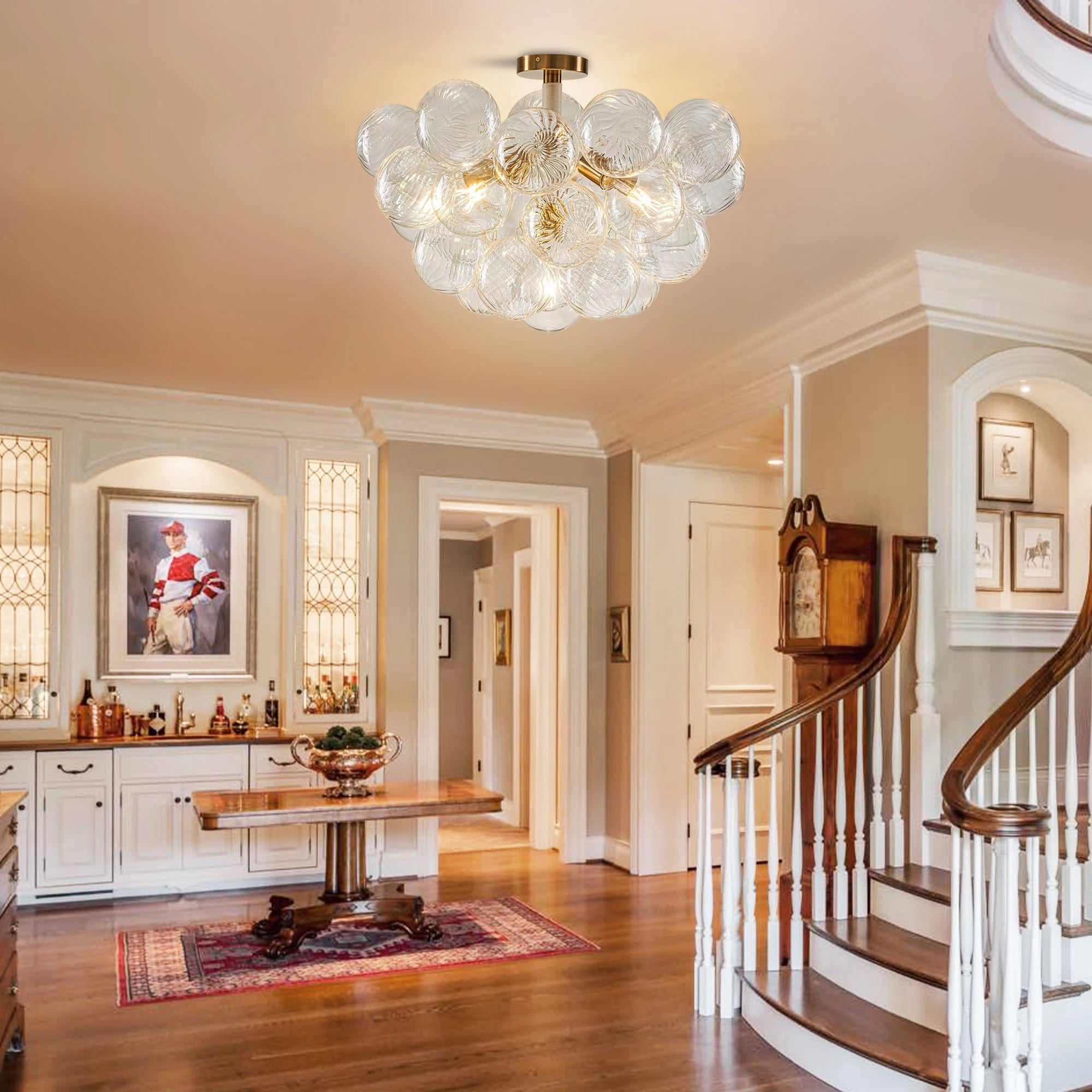 Alya Flush Mount Bubble Chandelier | Modern Chandelier