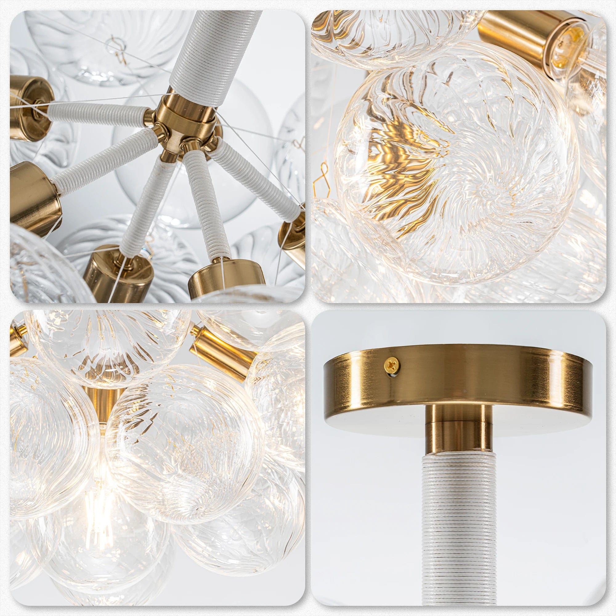 Alya Flush Mount Bubble Chandelier | Modern Chandelier