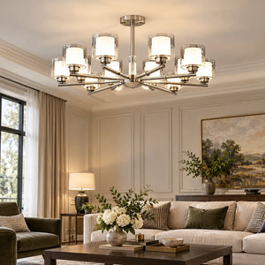 Amanda Modern Silver Chandelier 10 / Warm White 3000K Modern Chandelier
