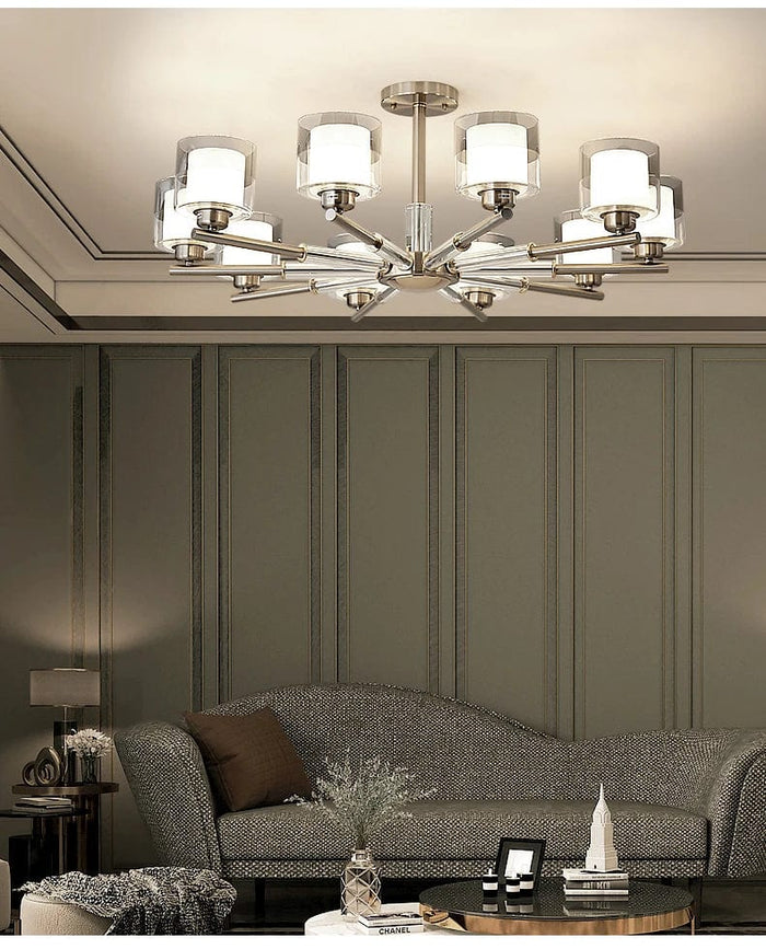 Amanda Modern Silver Chandelier minimalist design for contemporary living rooms