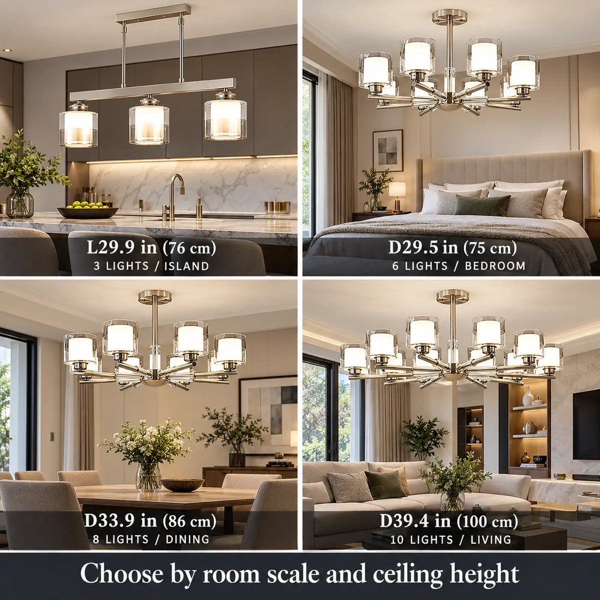 Amanda Modern Silver Chandelier Modern Chandelier
