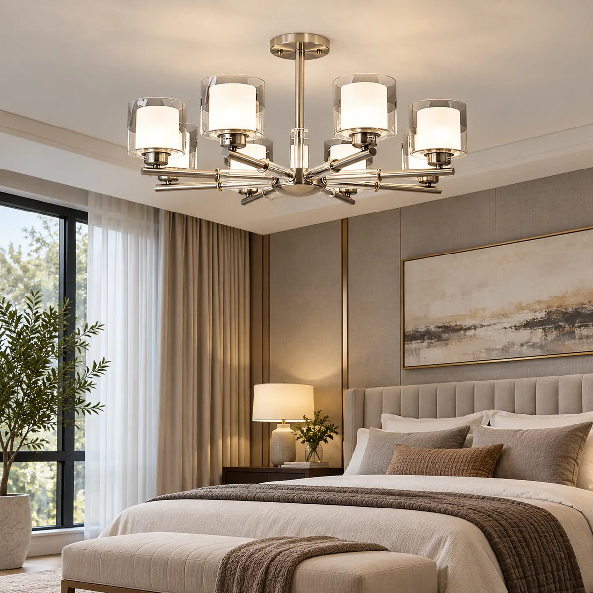 Amanda Modern Silver Chandelier Modern Chandelier