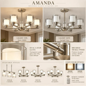 Amanda Modern Silver Chandelier Modern Chandelier