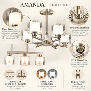 Amanda Modern Silver Chandelier Modern Chandelier
