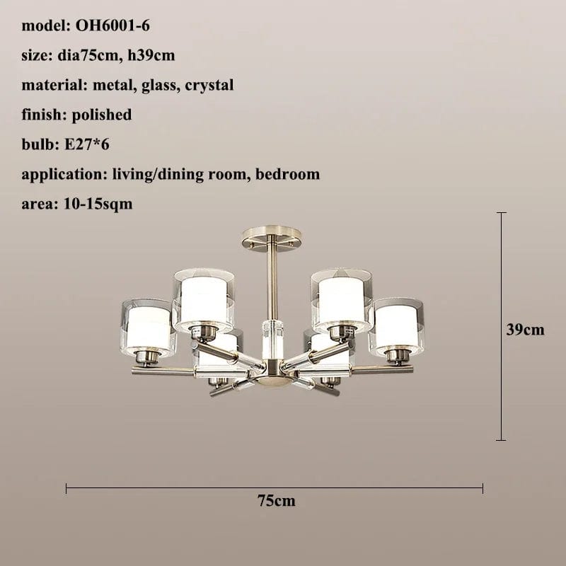 Amanda Modern Silver Chandelier Modern Chandelier