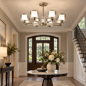 Amanda Modern Silver Chandelier 6 / Warm White 3000K Modern Chandelier