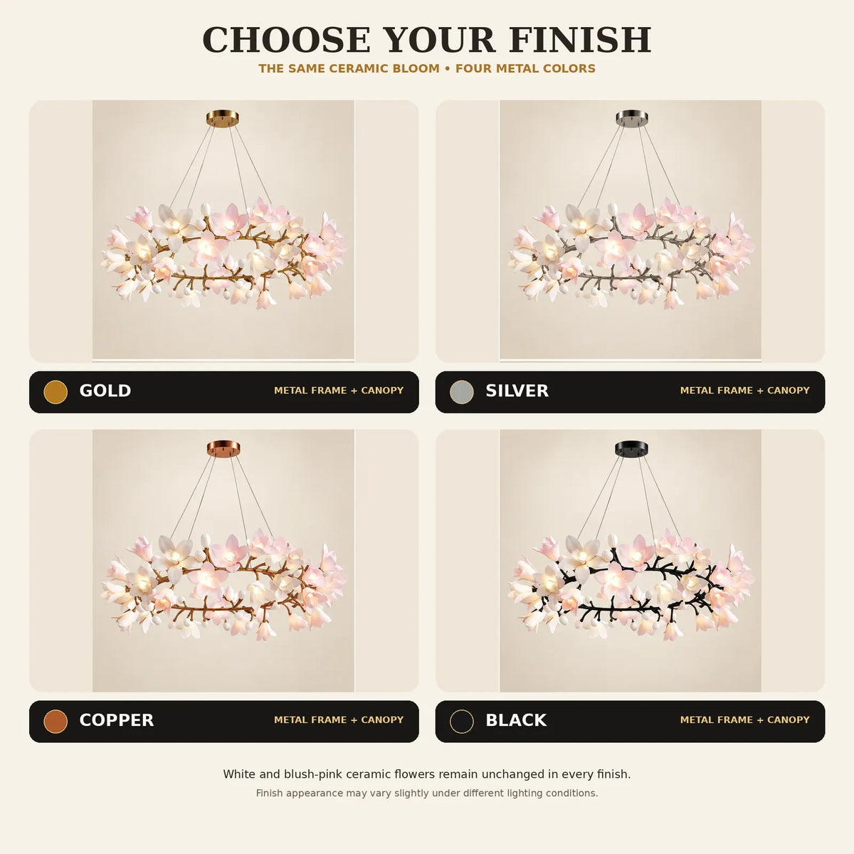 Amarante Floral Branch Ring Chandelier Modern Chandelier