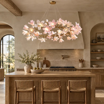 Amarante Floral Branch Ring Chandelier Gold / D31.5" (80 cm) / Warm Light 2700K Modern Chandelier