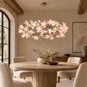 Amarante Floral Branch Ring Chandelier Gold / D39.4" (100 cm) / Warm Light 2700K Modern Chandelier