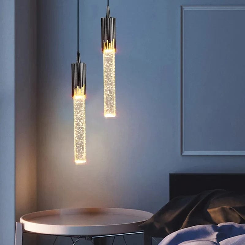 Angel Crystal Bedside Pendant Light Black / 1 Modern Chandelier