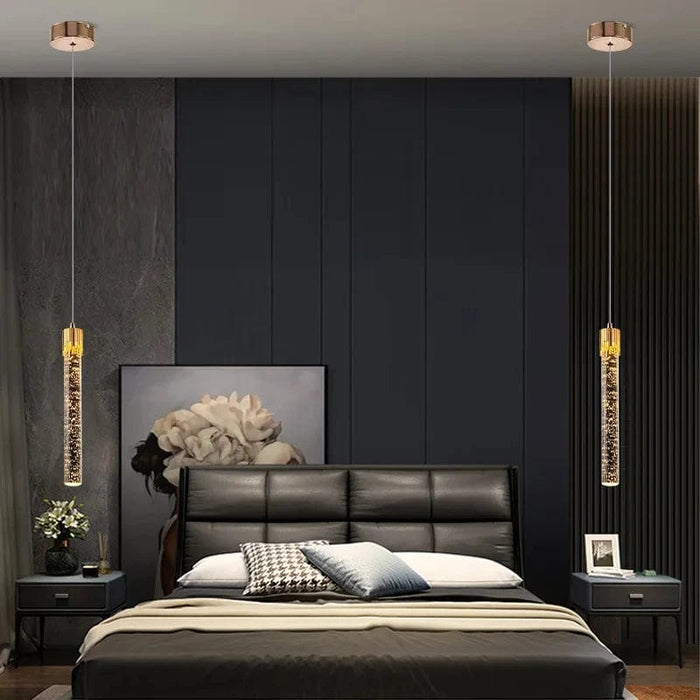 Angel Crystal Bedside Pendant Light for bedside use, 28-30 inches above mattress