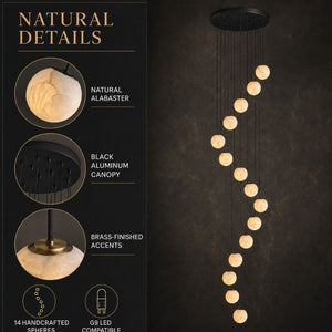 Anne Staircase Alabaster Chandelier Modern Chandelier