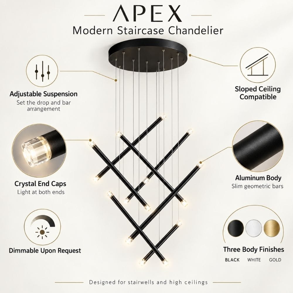 Apex Modern Staircase Chandelier Modern Chandelier