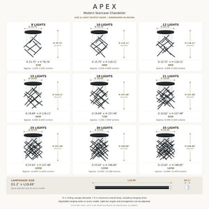 Apex Modern Staircase Chandelier Modern Chandelier