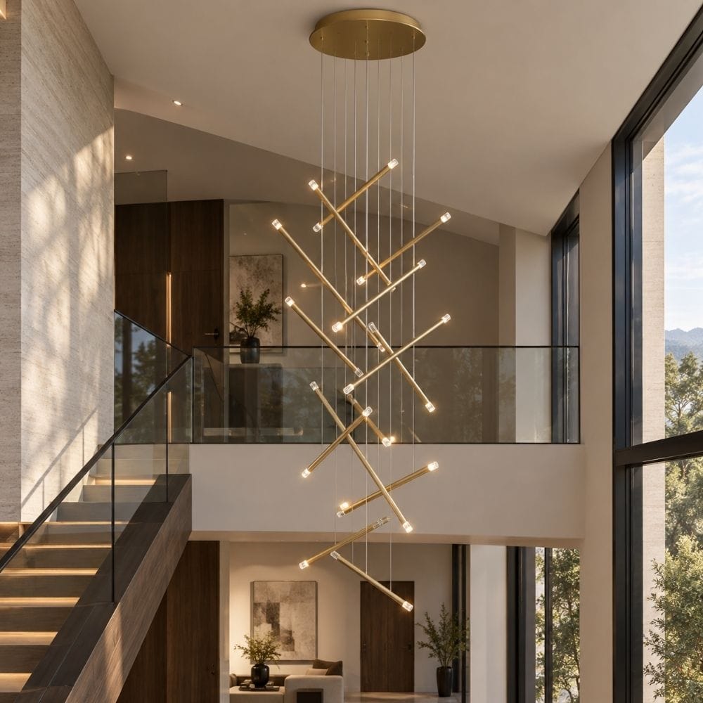 Apex Modern Staircase Chandelier Gold / 8 / Warm White 3000K Modern Chandelier