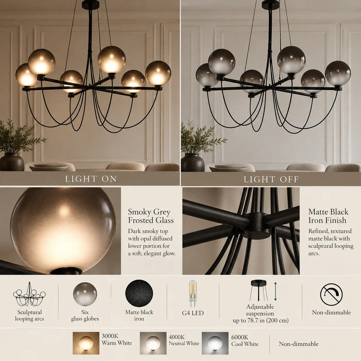 Arc Modern Black Chandelier Modern Chandelier