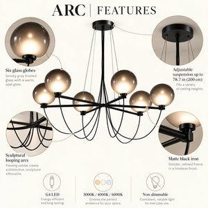Arc Modern Black Chandelier Modern Chandelier