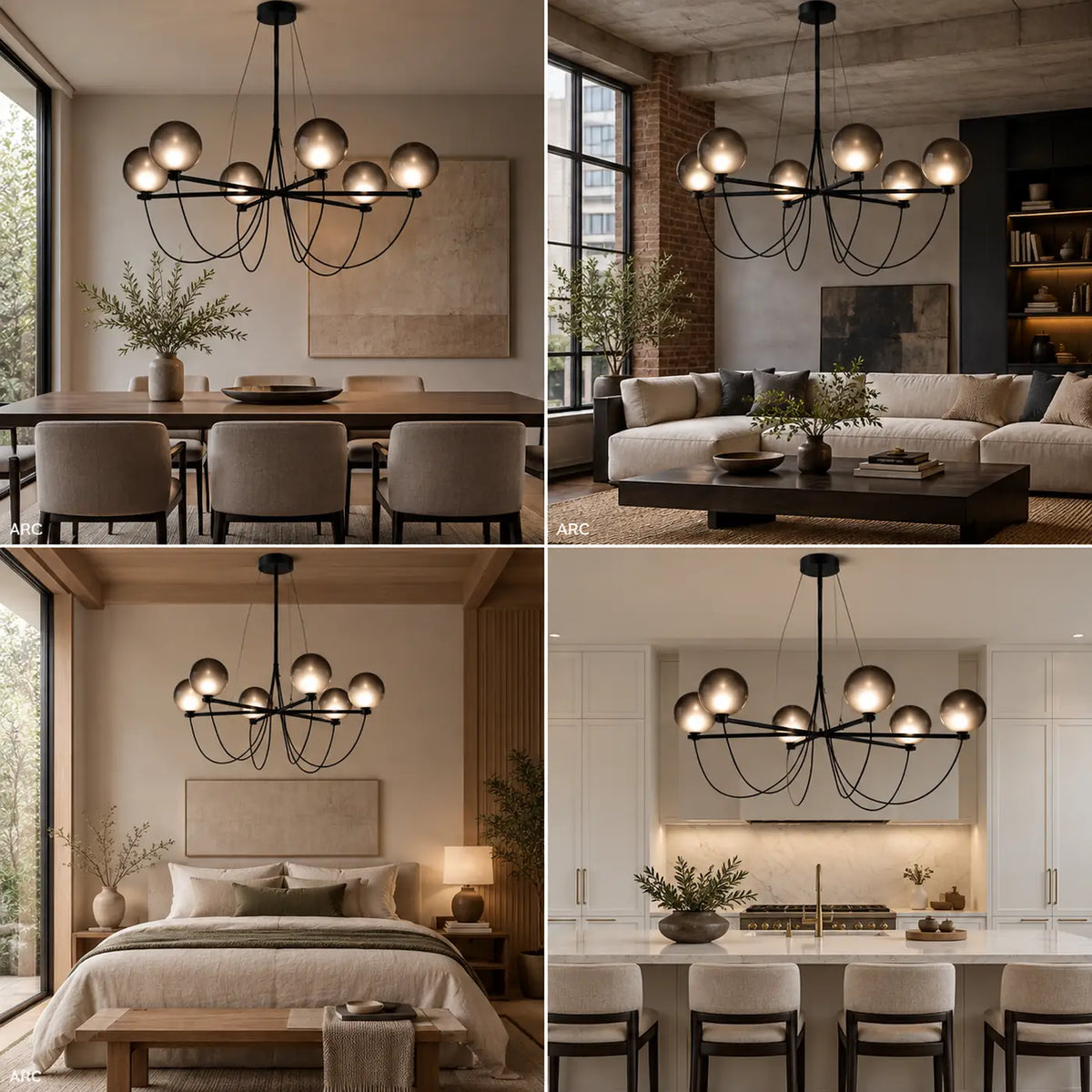 Arc Modern Black Chandelier Modern Chandelier