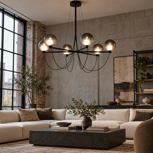 Arc Modern Black Chandelier Warm White 3000K Modern Chandelier