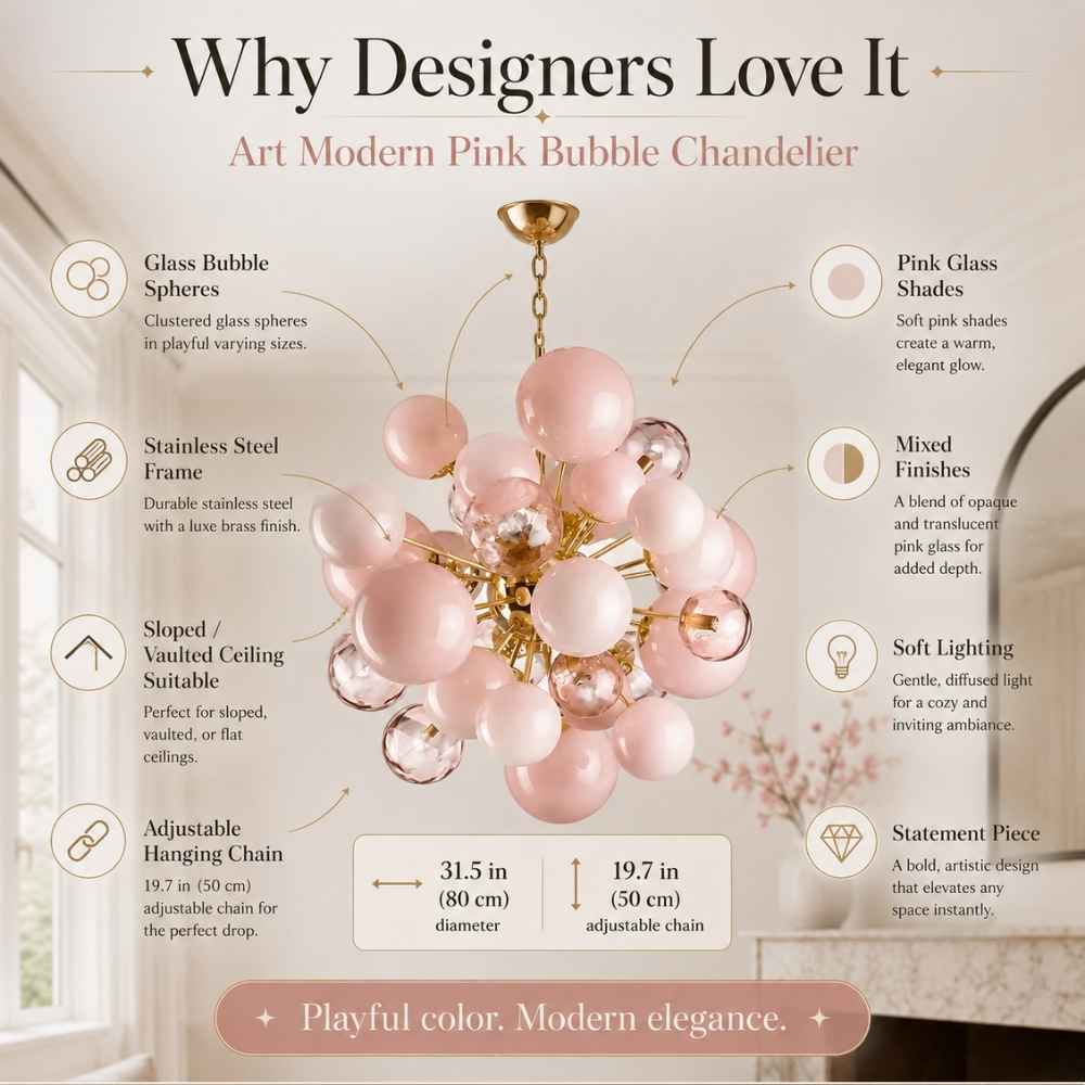 Art Modern Pink Bubble Chandelier Modern Chandelier
