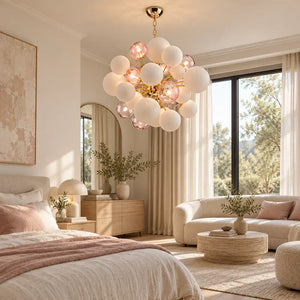 Art Modern Pink Bubble Chandelier White / Warm Light 2700K Modern Chandelier