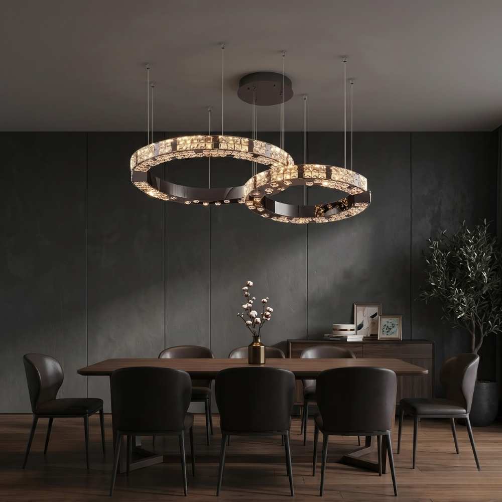Arven Modern Crystal Ring Chandelier 2-Small / Warm White 2700K Modern Chandelier