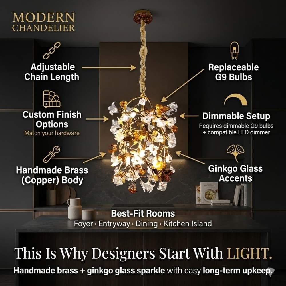 Astor Rustic Brass Pendant Light Modern Chandelier