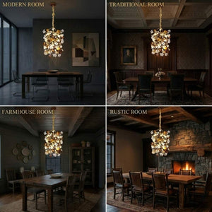 Astor Rustic Brass Pendant Light Modern Chandelier