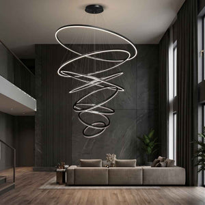 Asty Modern Ring Led Chandelier Black / 3 / Warm Light 3000K Modern Chandelier