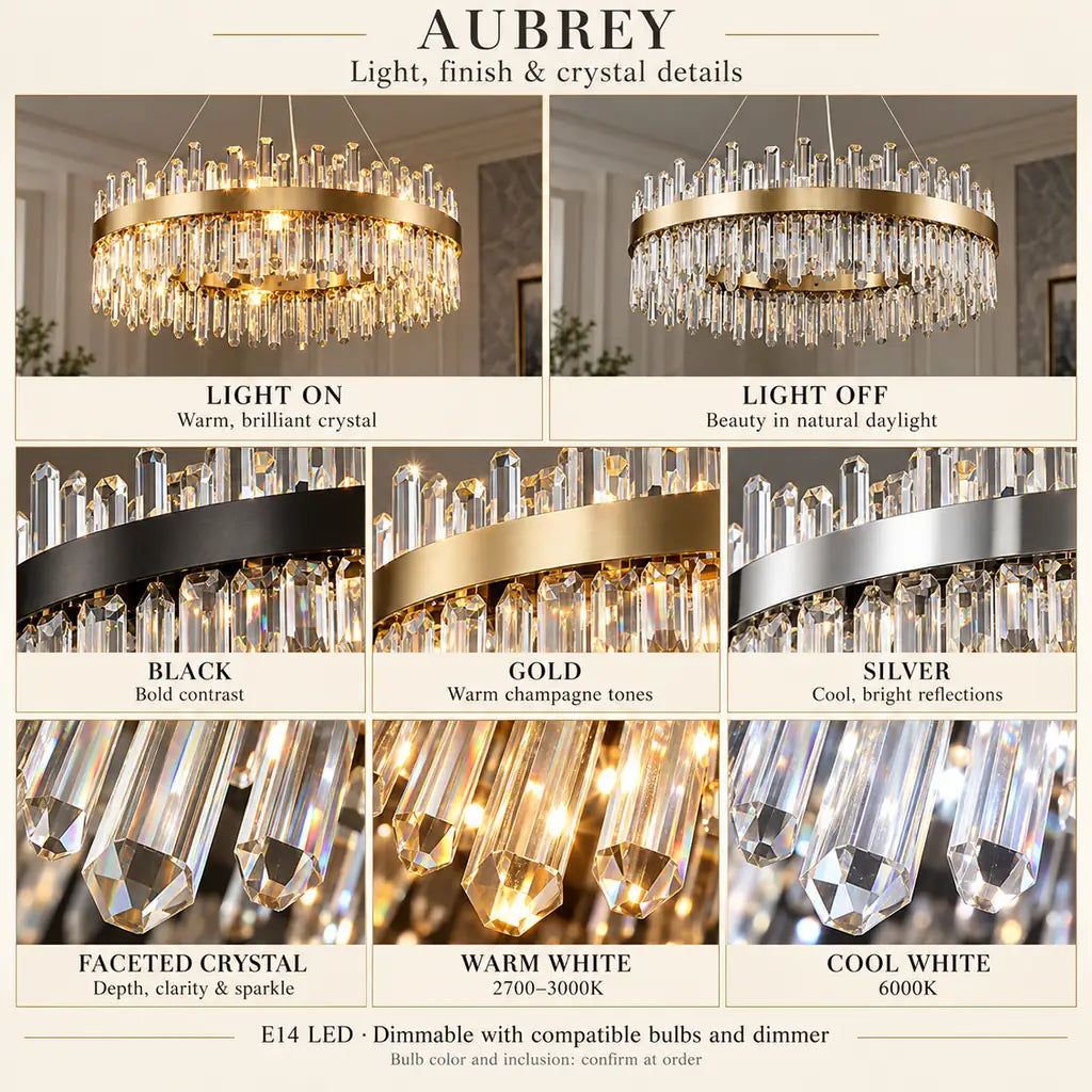 Aubrey Luxury Crystal Chandelier Modern Chandelier