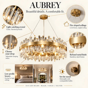 Aubrey Luxury Crystal Chandelier Modern Chandelier