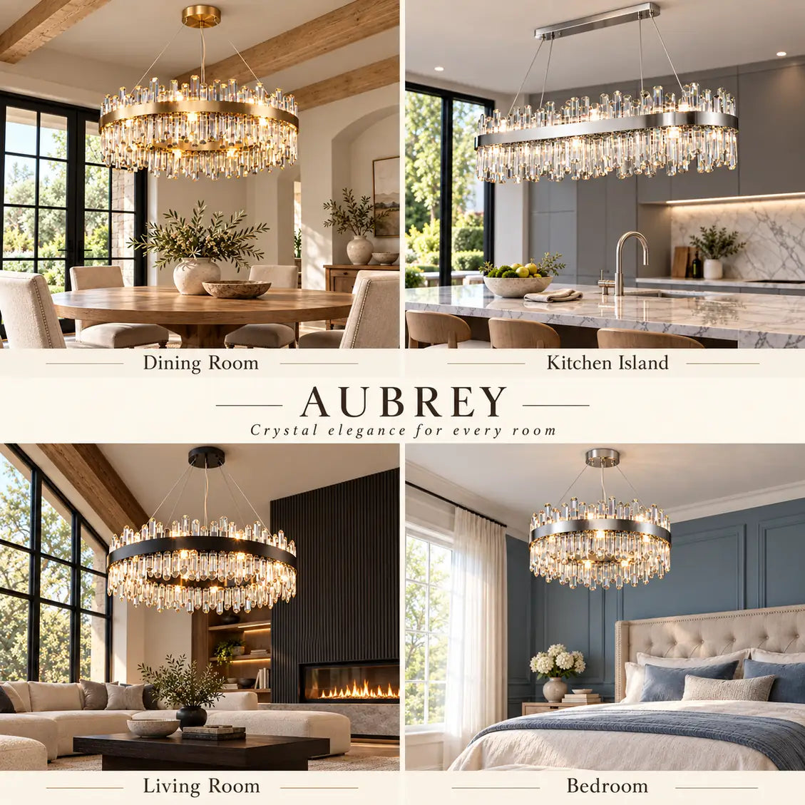Aubrey Luxury Crystal Chandelier Modern Chandelier