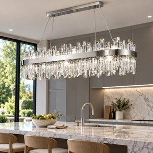 Aubrey Luxury Crystal Chandelier Black / Oval 35.43" (90 cm) / Warm White 3000K Modern Chandelier