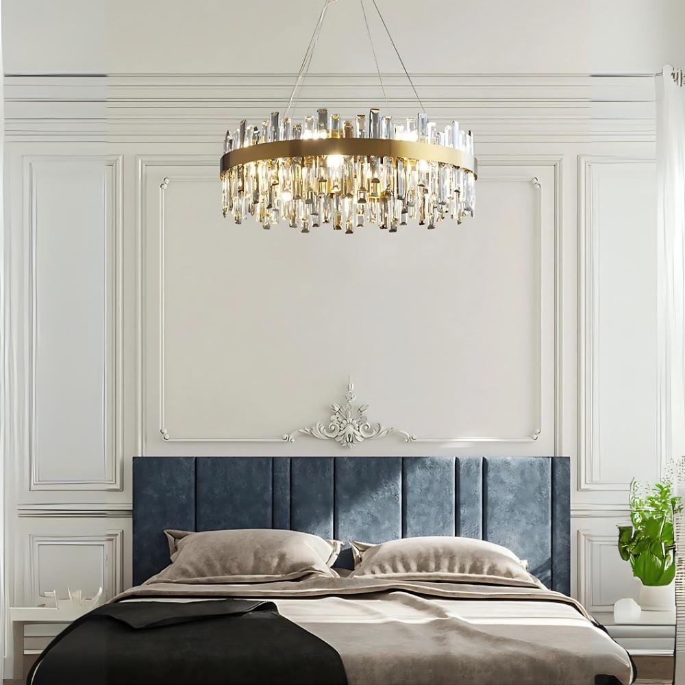 Aubrey Luxury Crystal Chandelier Gold / Round 19.69" (50 cm) / Warm White 3000K Modern Chandelier