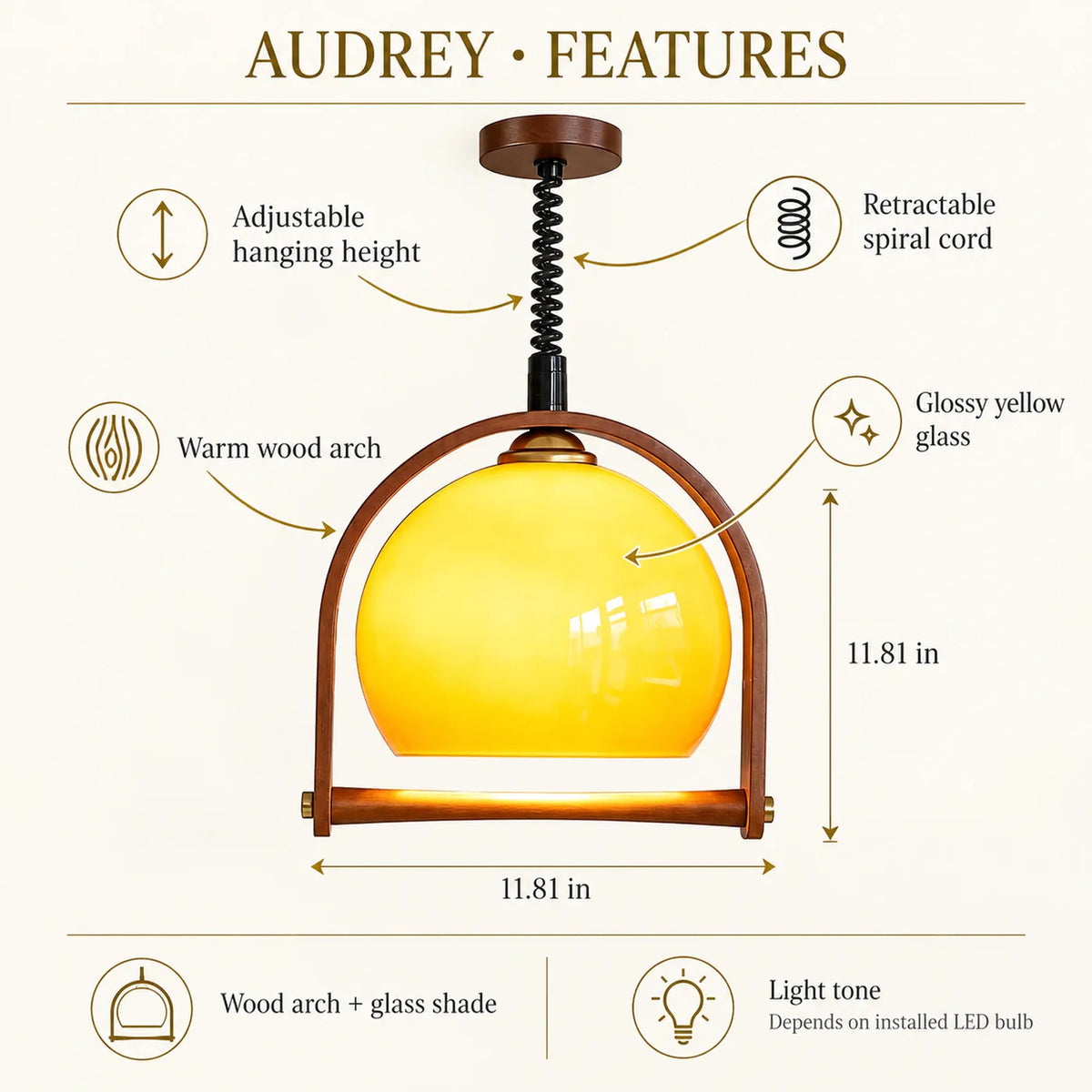 Audrey Retractable Pendant Light Modern Chandelier