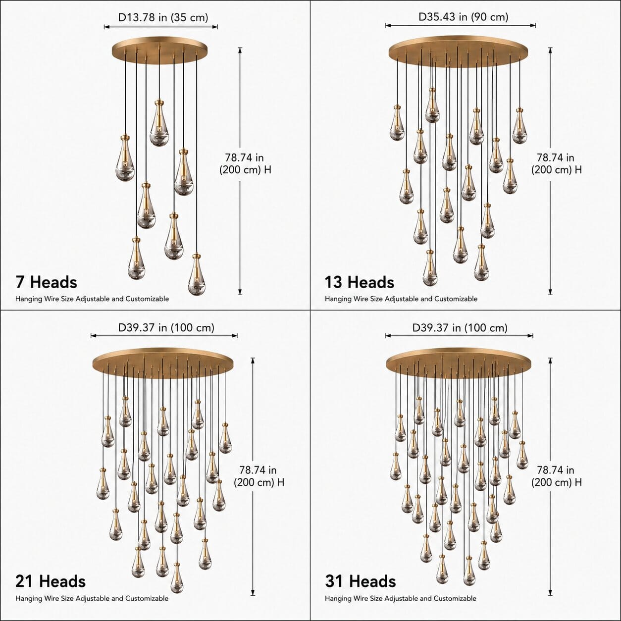 Aura Modern Copper Chandelier Modern Chandelier