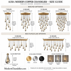 Aura Modern Copper Chandelier Modern Chandelier