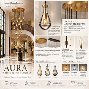 Aura Modern Copper Chandelier Modern Chandelier