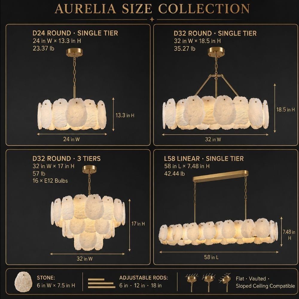 Aurelia Natural Alabaster Chandelier Modern Chandelier