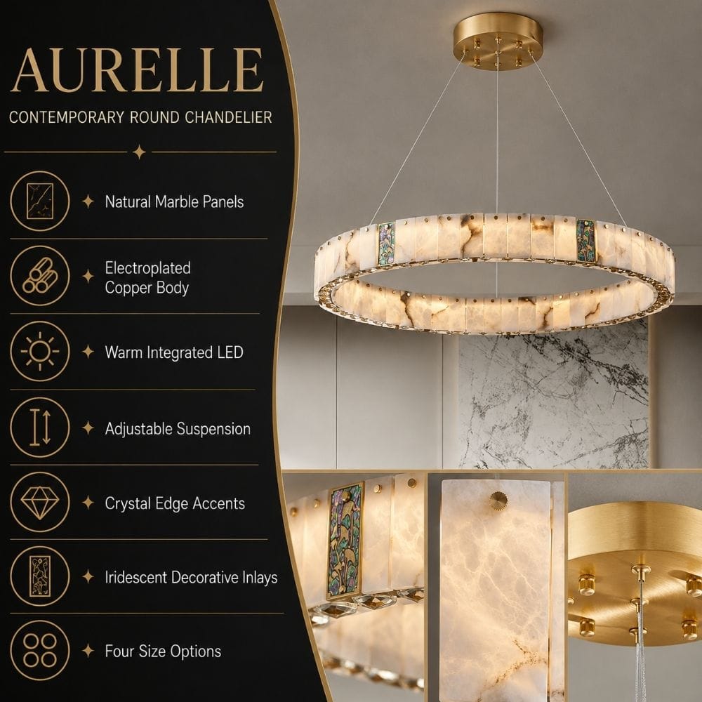 Aurelle Contemporary Round Chandelier Modern Chandelier
