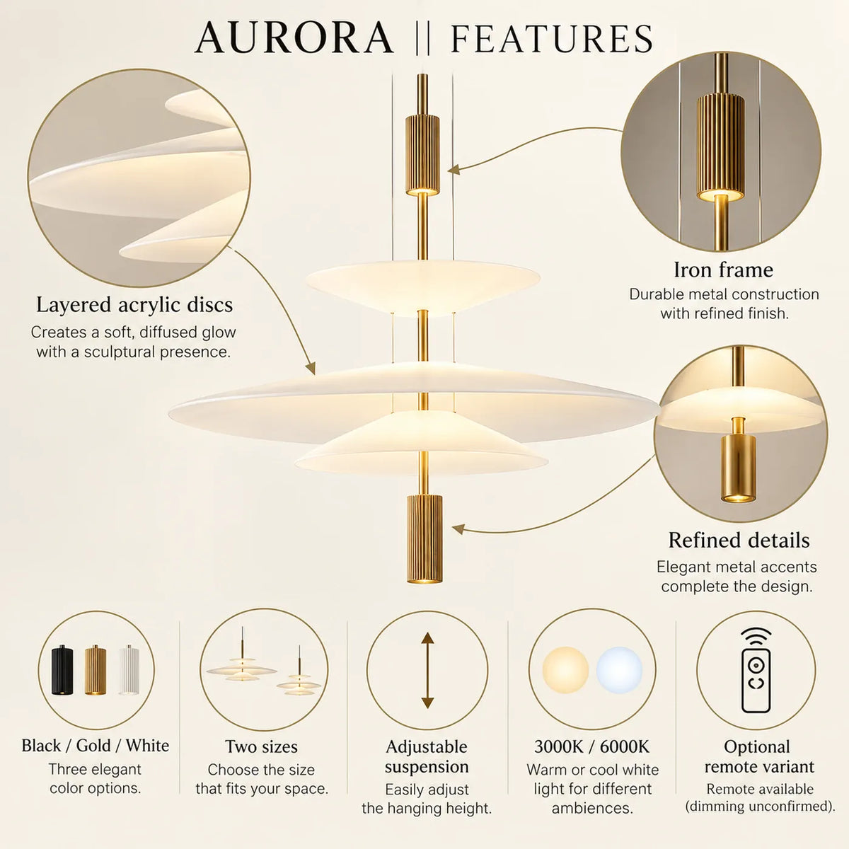 Aurora Modern Led Pendant Light Modern Chandelier