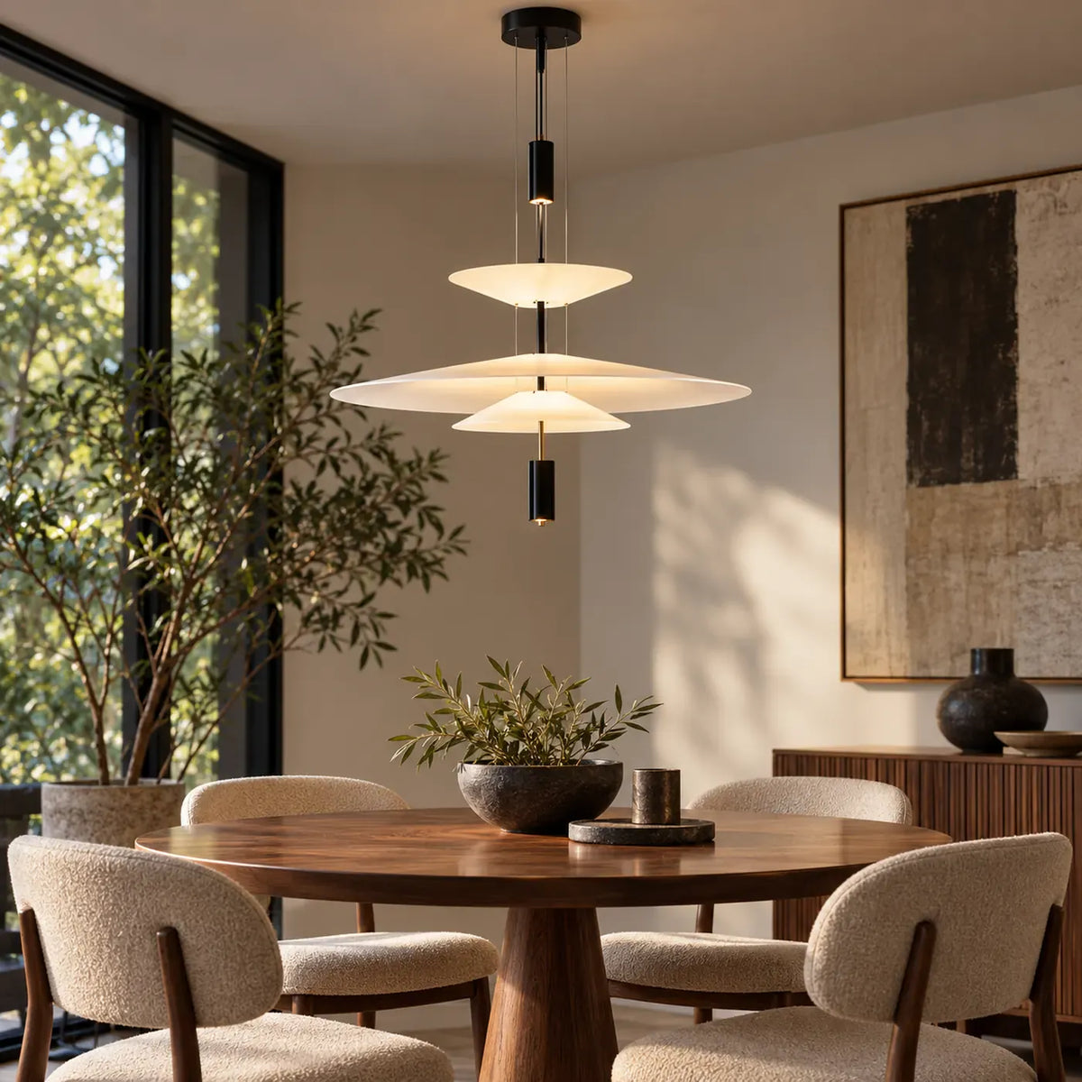 Aurora Modern Led Pendant Light Black / Medium / Warm White 3000K Modern Chandelier
