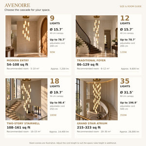 Avenoire Cascading Alabaster Stairwell Chandelier Modern Chandelier