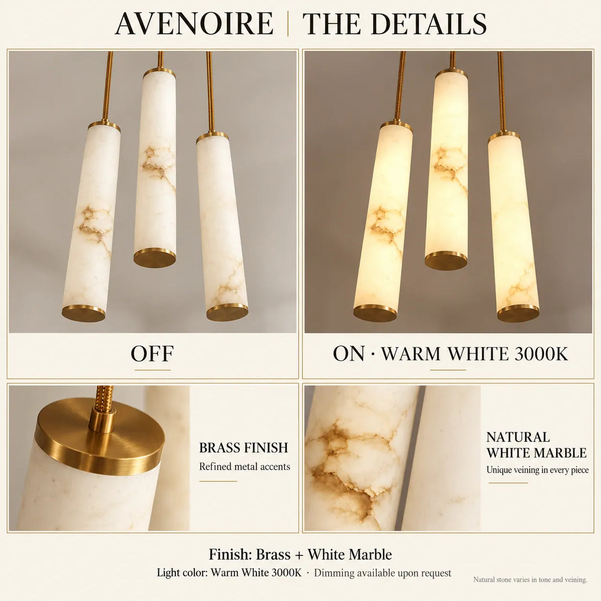 Avenoire Cascading Alabaster Stairwell Chandelier Modern Chandelier